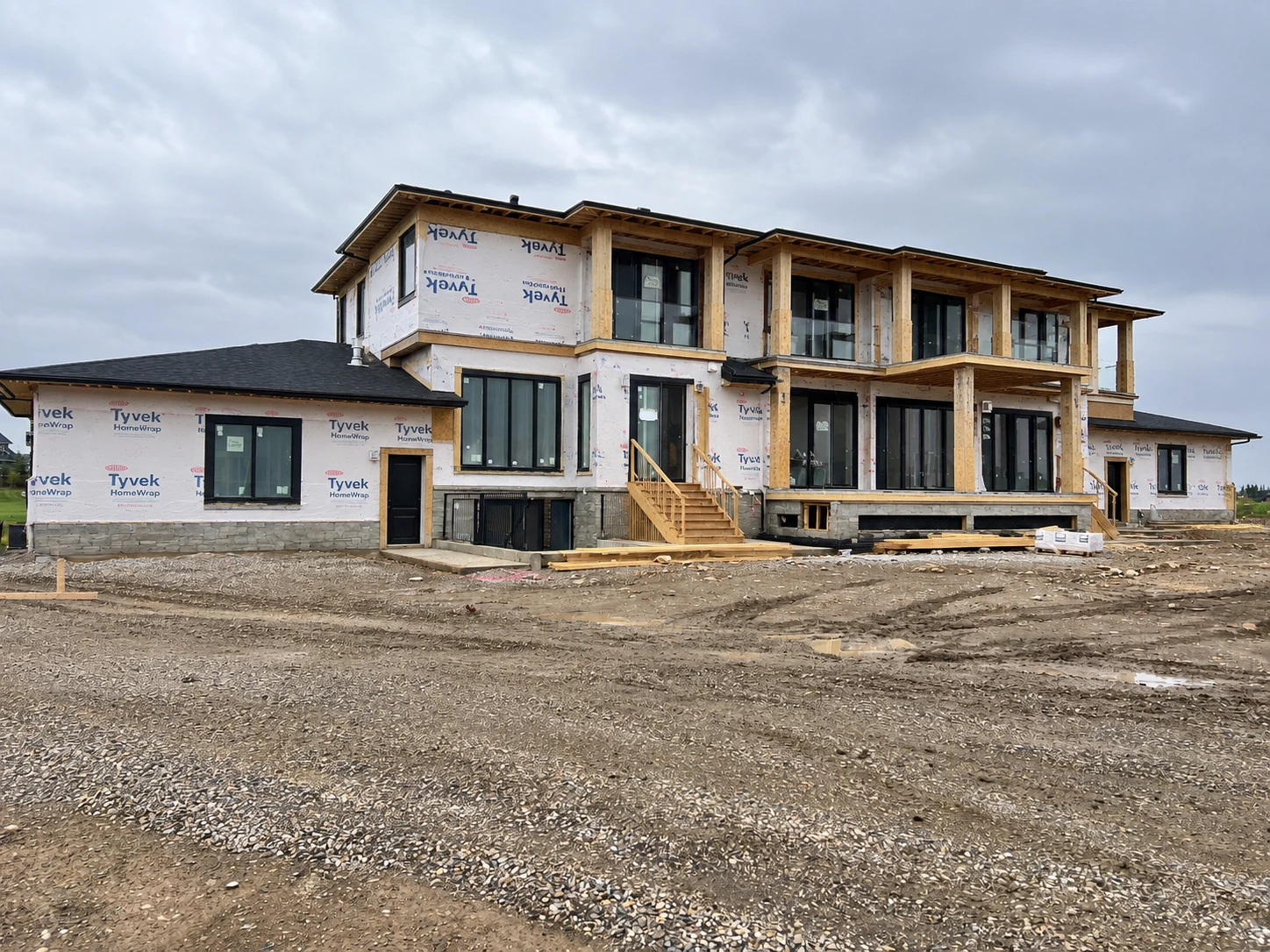 Ravine House before stone installation